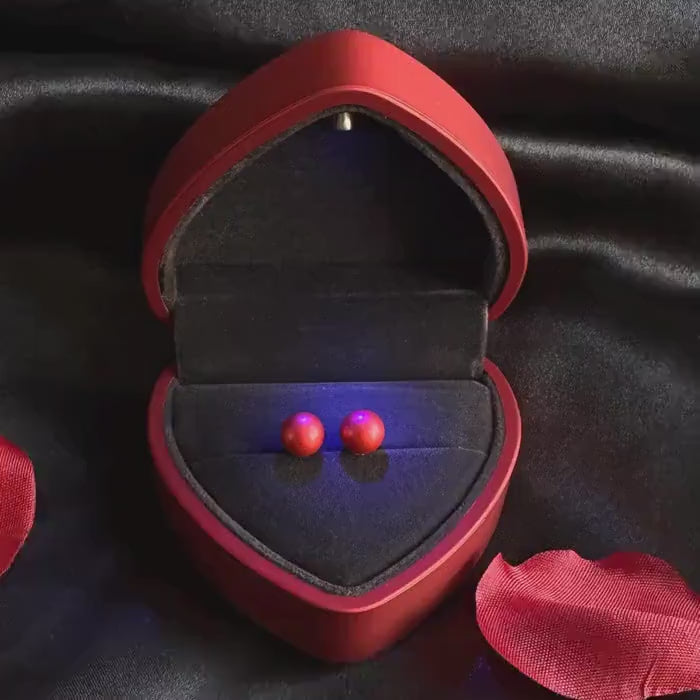 Red Pearl Earring Gift Box Romantic Jewelry Accessory Stud Silver Pearl Bridesmaid Gift Birthday Her